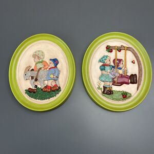 Vintage Holland Mold Wall Decor Plaque Hangings Handmade/painted Very Rare UNIQU